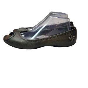 Colleen Cordero peep toe leather flats